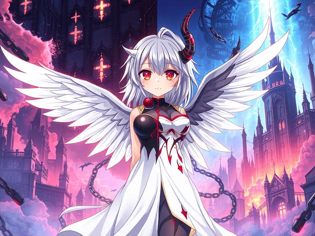 双子座动漫少女图片 天使与恶魔(1)