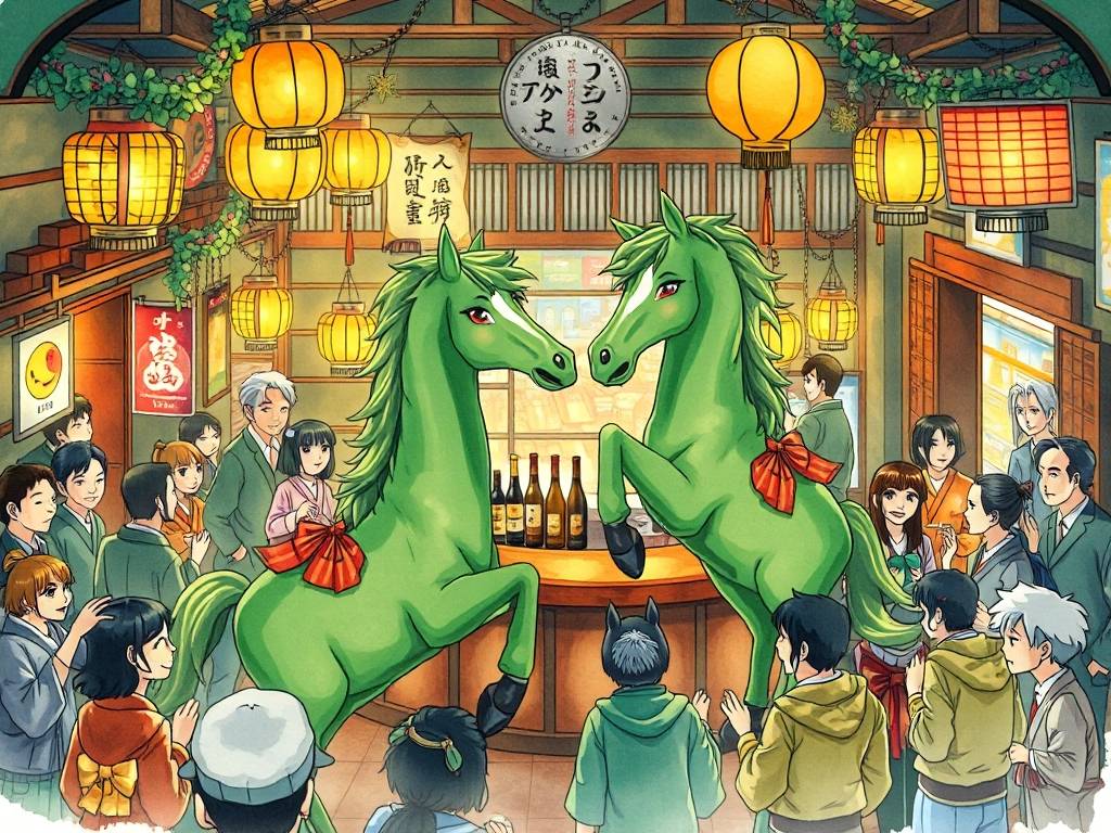 属马绿色吉祥图片大全