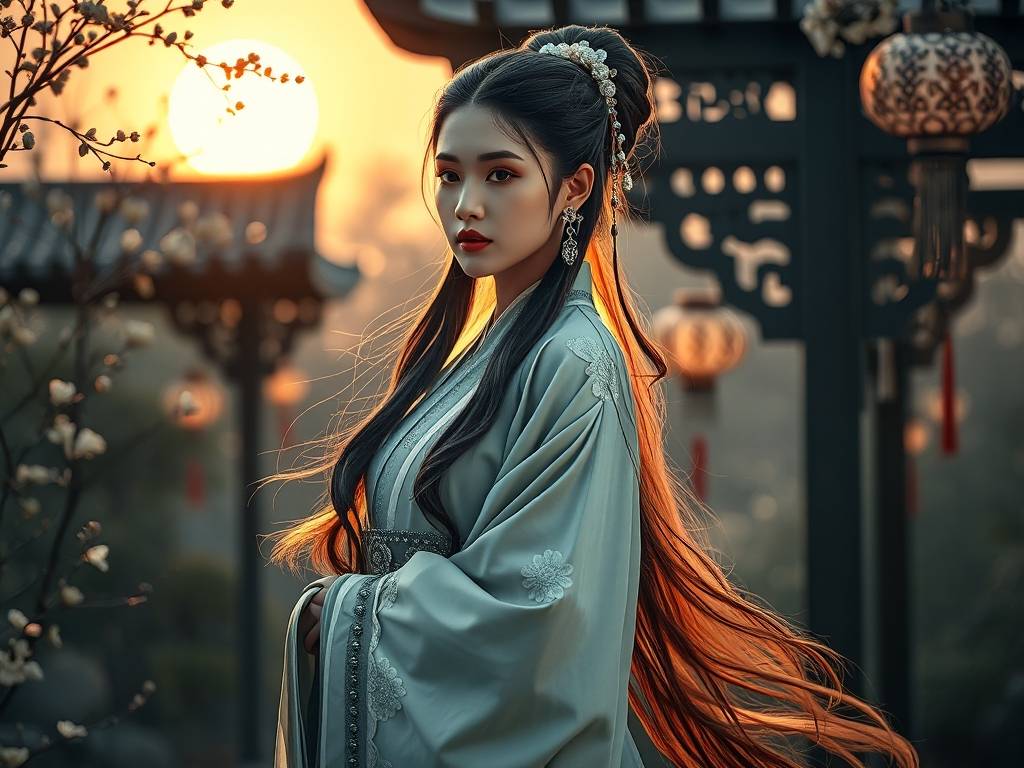 水瓶座的汉服发型图片