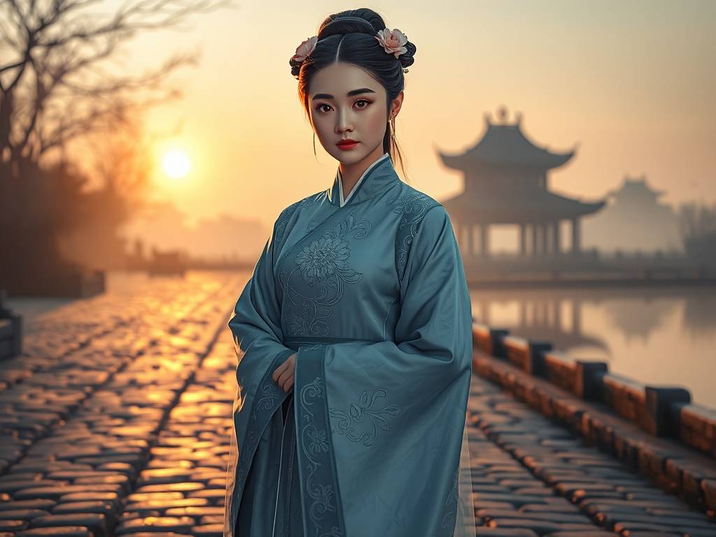 任敏化身清冷古风美人