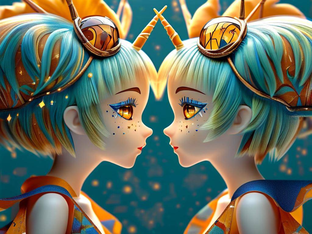 双子座画法可爱版人物