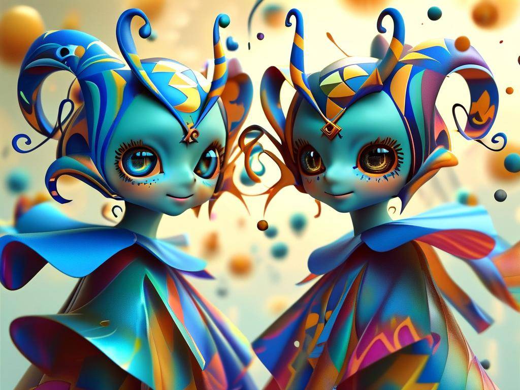 双子座画法可爱版人物