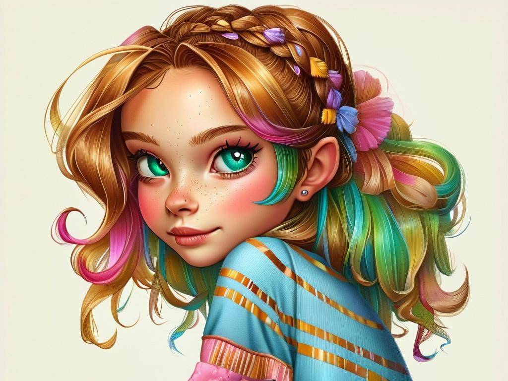 双子座卡通少女简单图片