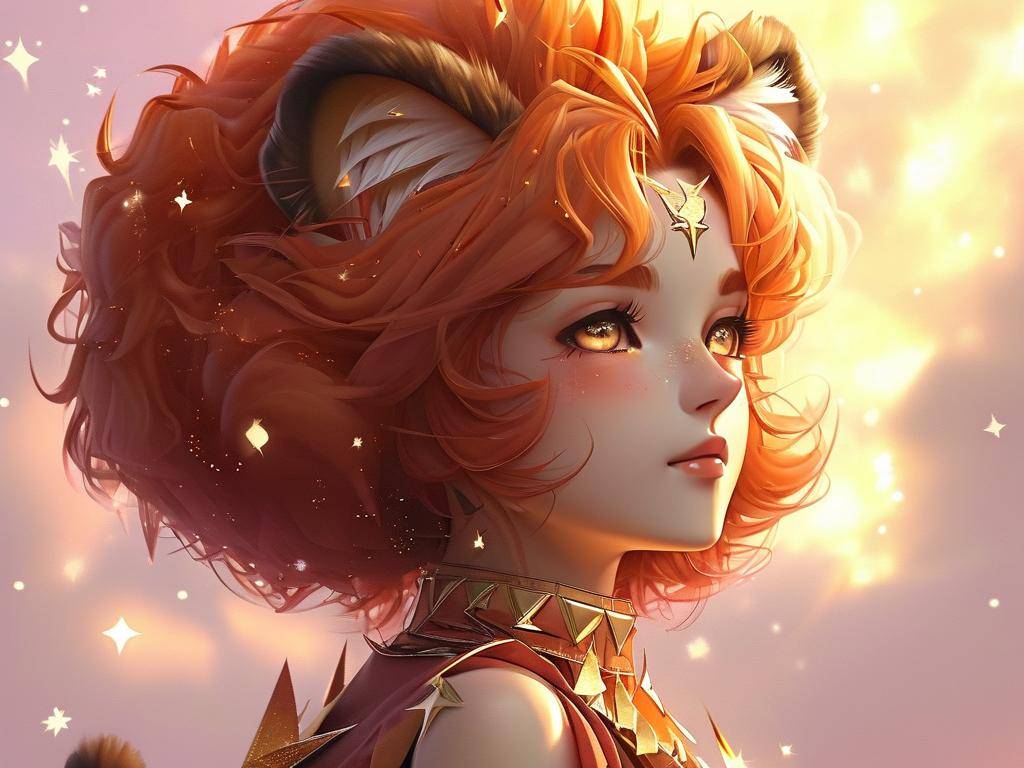 狮子座动漫少女简笔画