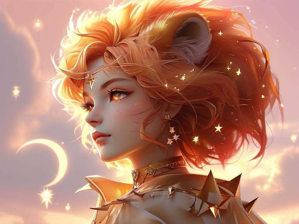 狮子座动漫少女简笔画(1)