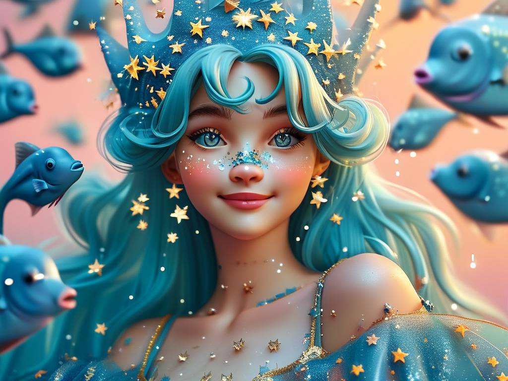 水瓶座公主简笔画小葩画小葩