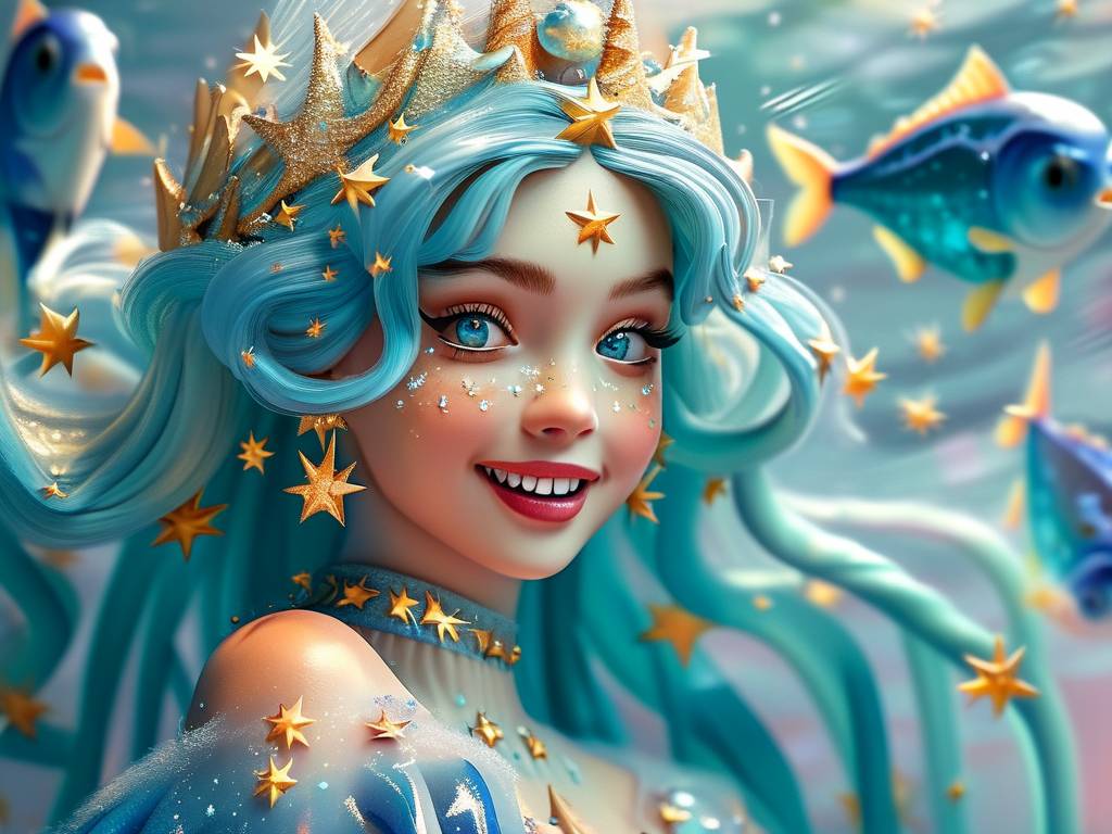 水瓶座公主简笔画小葩画小葩(1)