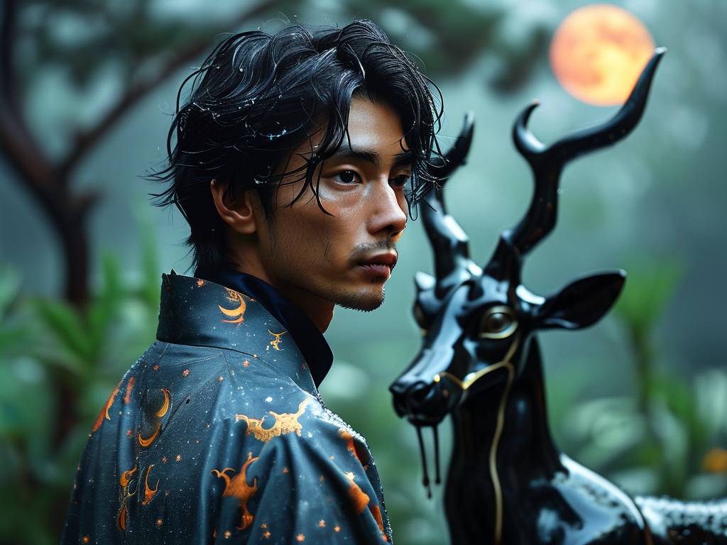 男主人属狗 鹿摆件