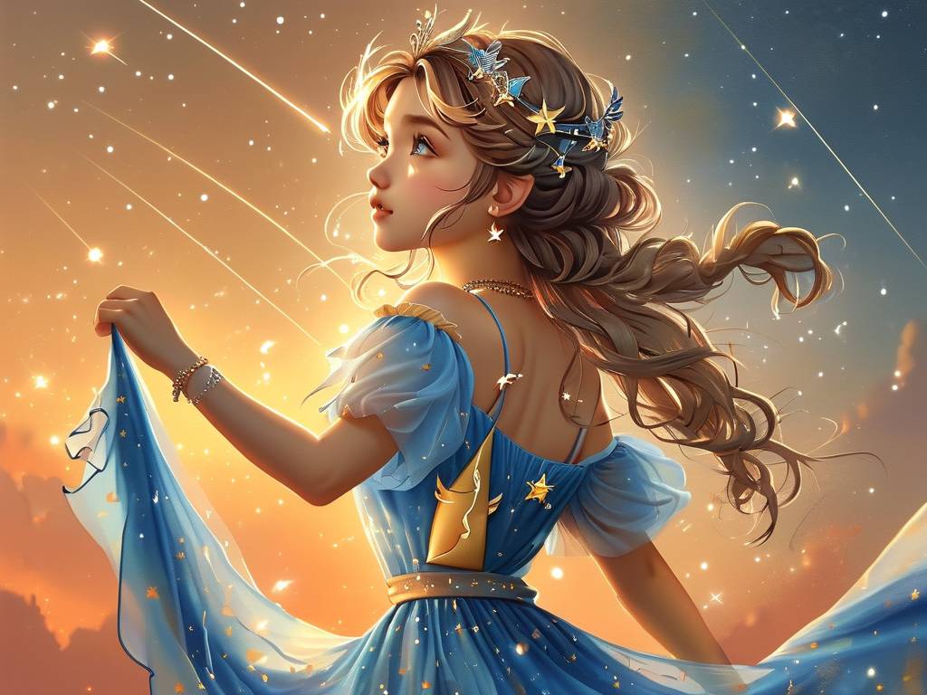 画可爱的射手座公主简笔画