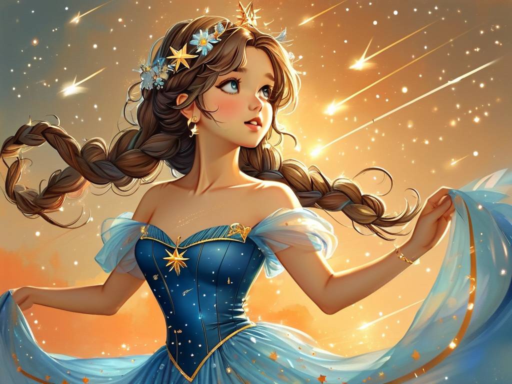 画可爱的射手座公主简笔画(1)
