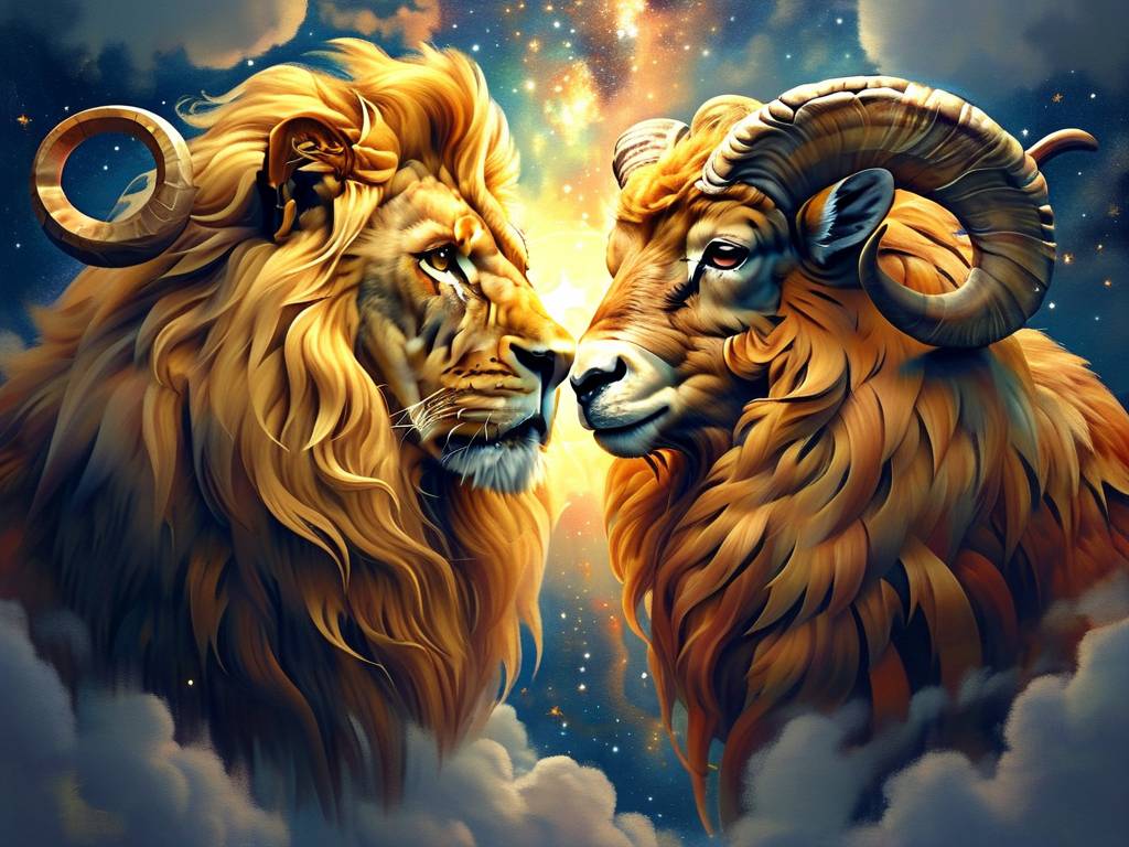 狮子座白羊座图片唯美(1)