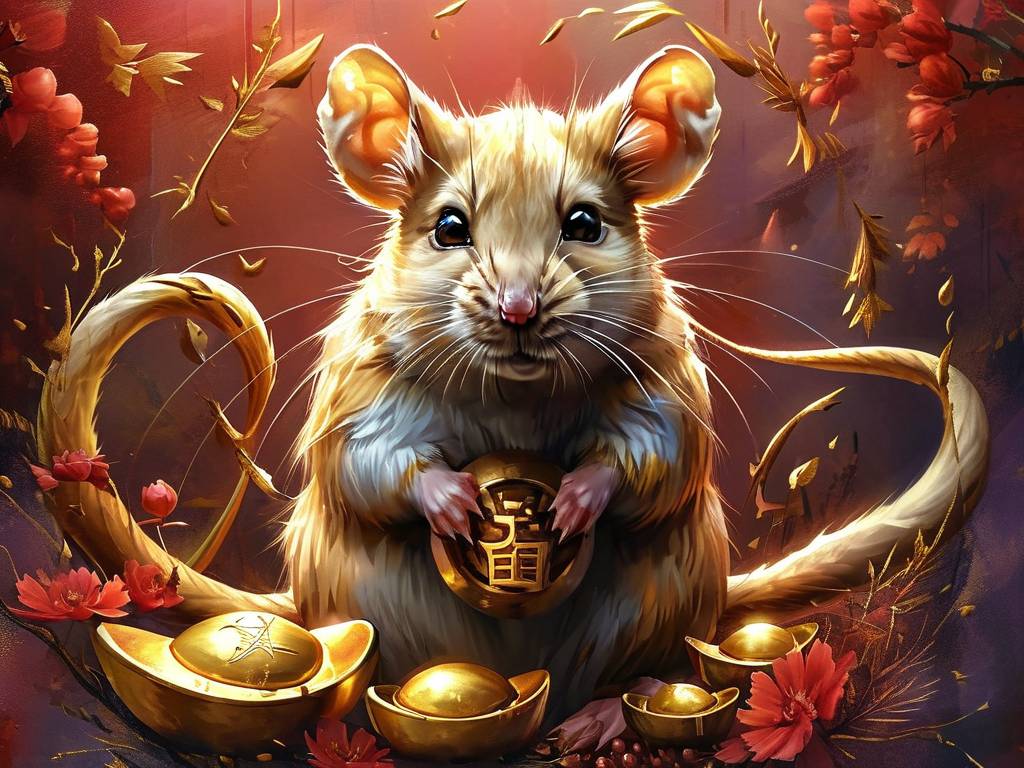属鼠吉祥财运手机壁纸