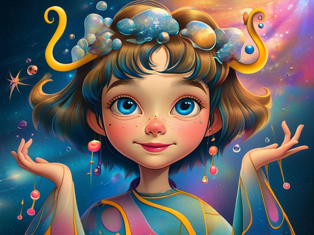 水瓶座卡通图片少女简单(1)
