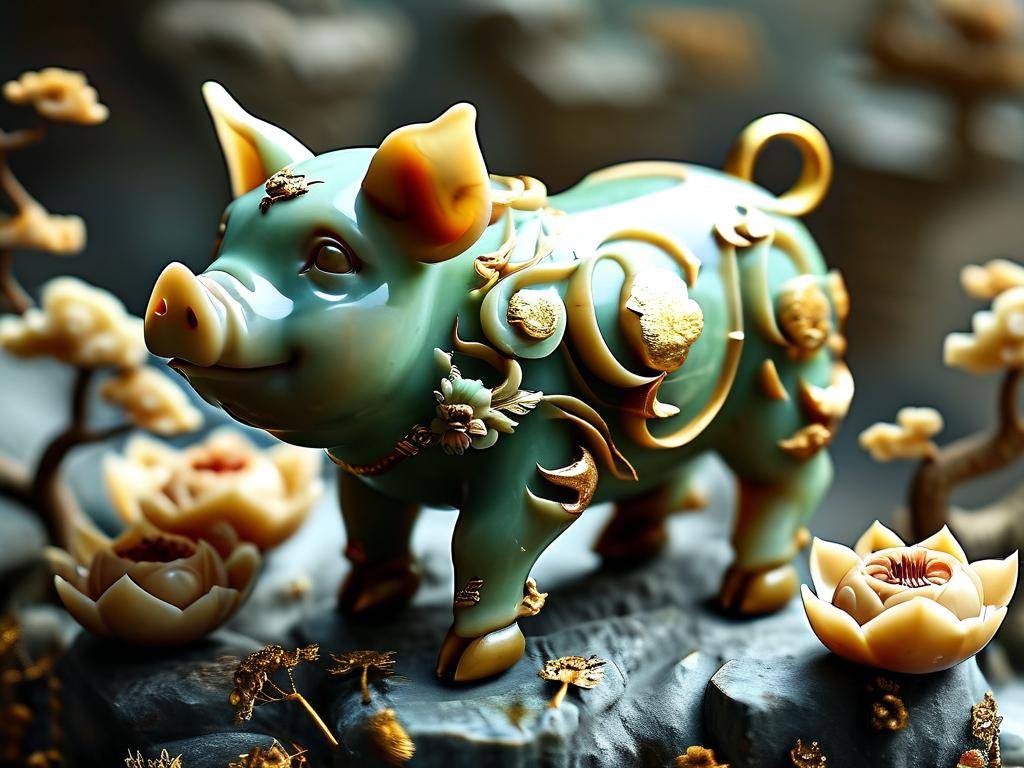 属猪的招财摆件图片