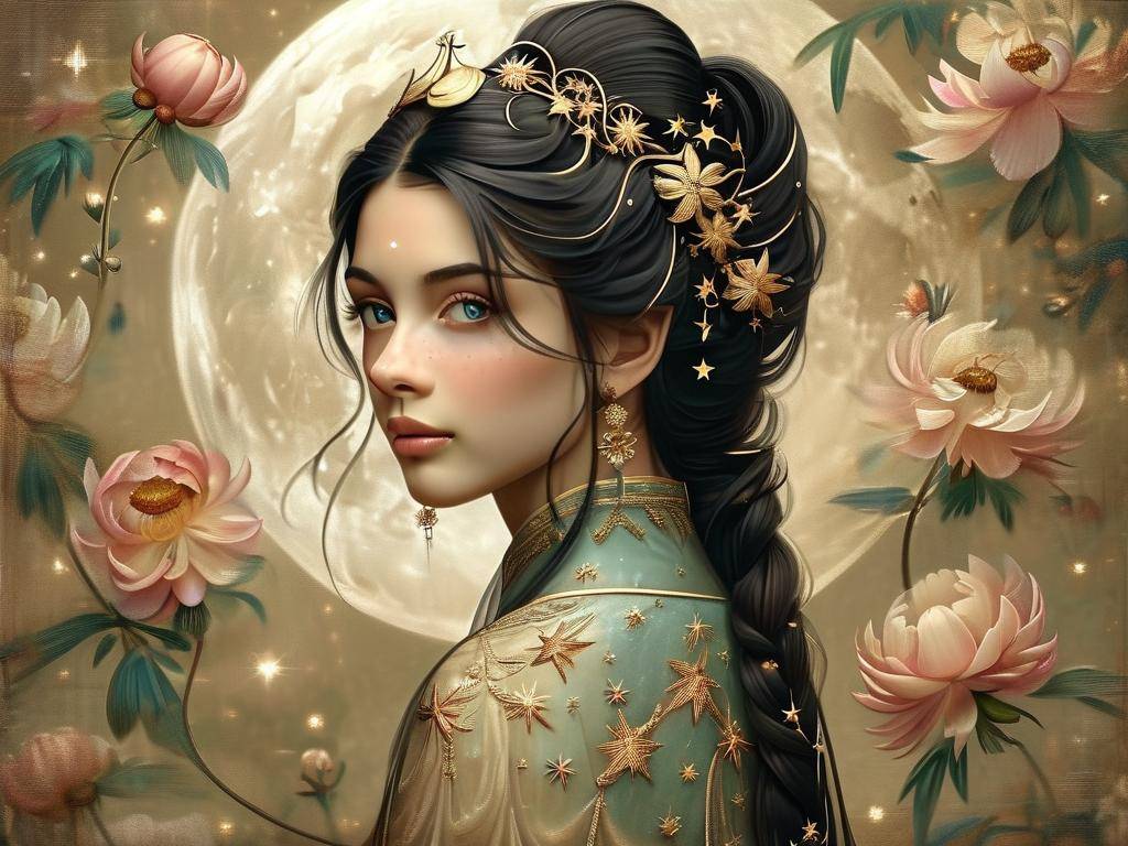 十二星座巨蟹座简笔画古风公主(1)