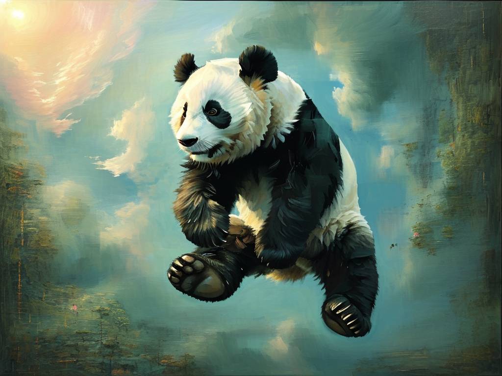 梦见熊猫在天上飞