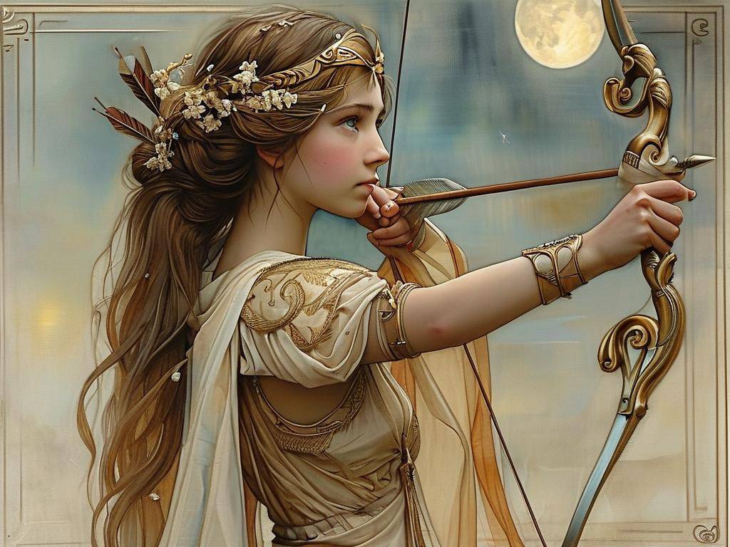画射手座少女古装简笔画