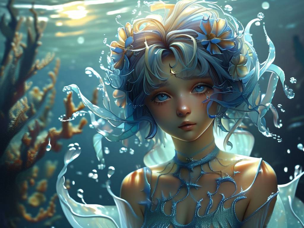 双鱼座的画,动漫人物可爱