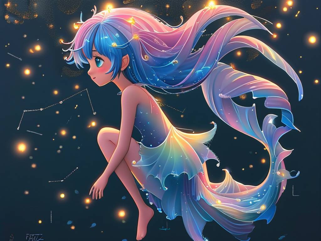 双鱼座q版人物简笔画
