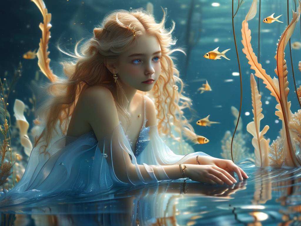 双鱼座女生的插画图片(1)