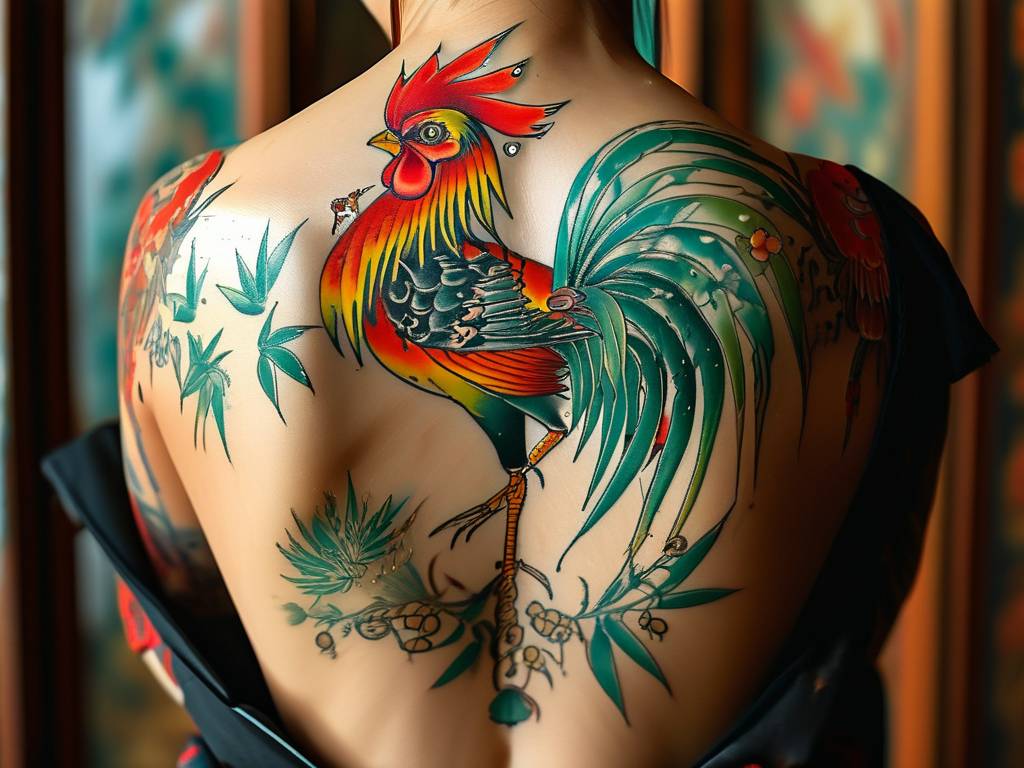属鸡纹身纹什么图案最吉利(1)