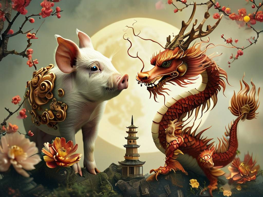 属猪和属龙合财么