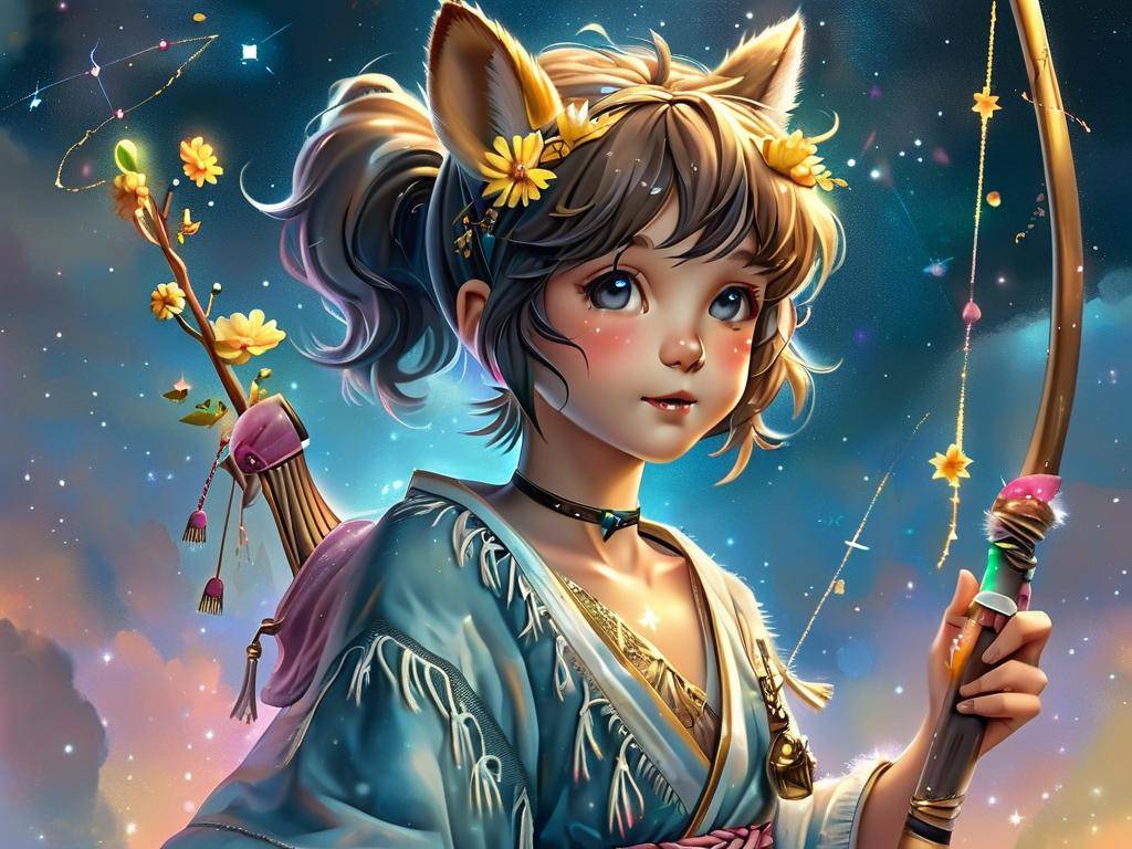 射手座萌图片大全可爱(射手座q版萌图女生手绘)