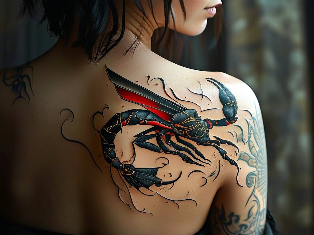天蝎座纹身图案女(天蝎座纹身图案女锁骨)