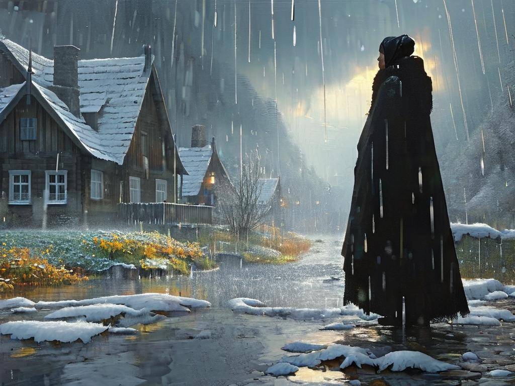 梦见先下雪后下雨和已故的亲人