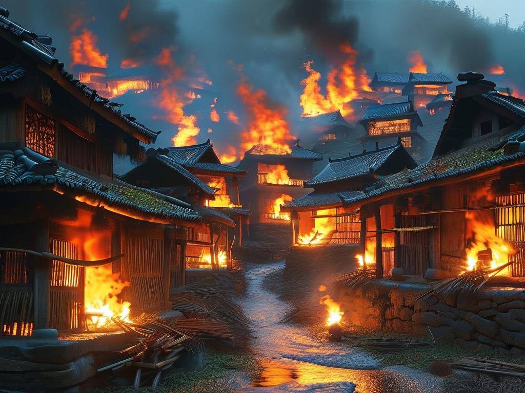 梦见苗寨几处房屋起火