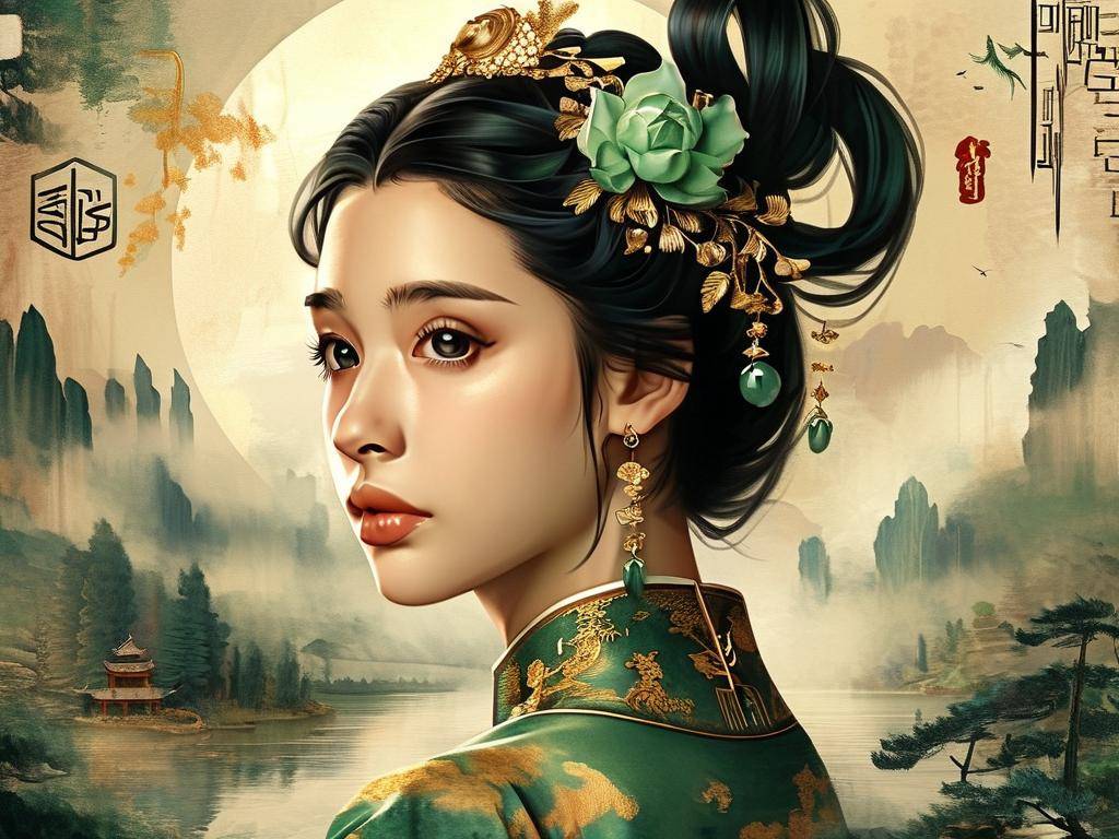 属鼠女性微信头像旺财旺运山水图片(1)