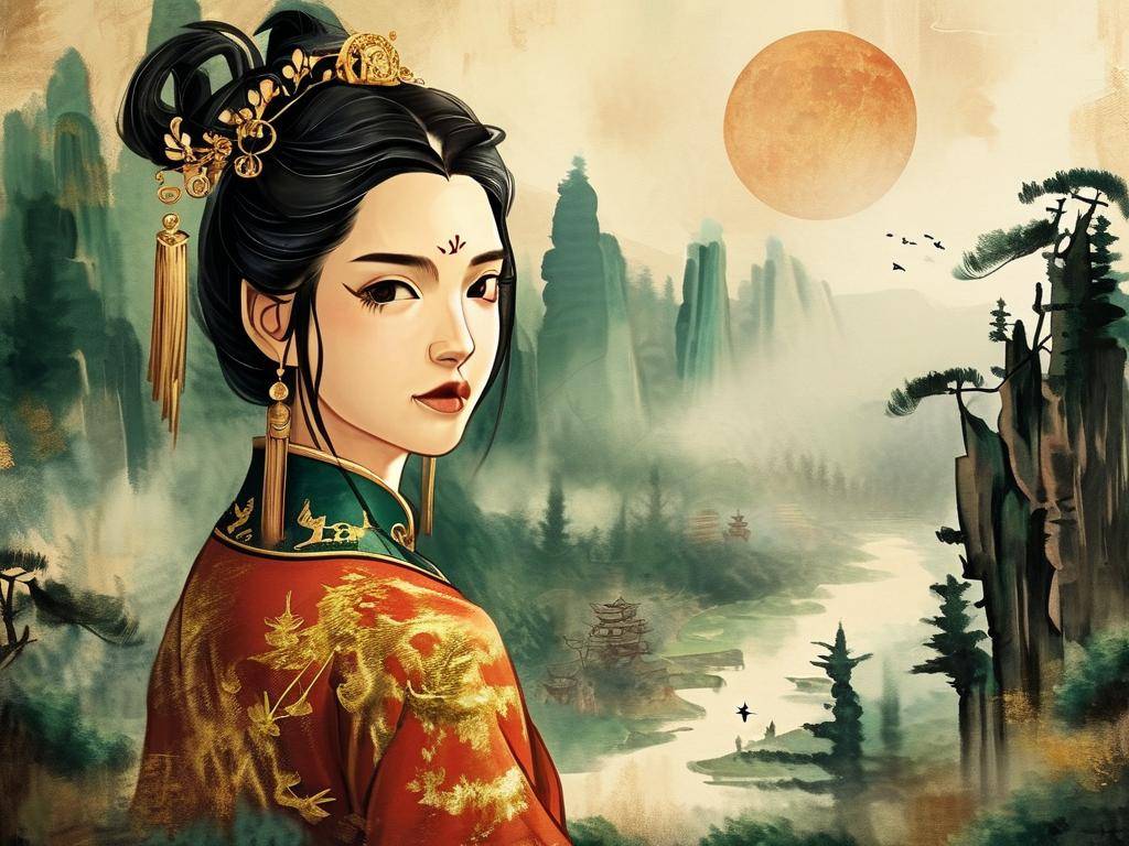 属鼠女性微信头像旺财旺运山水图片