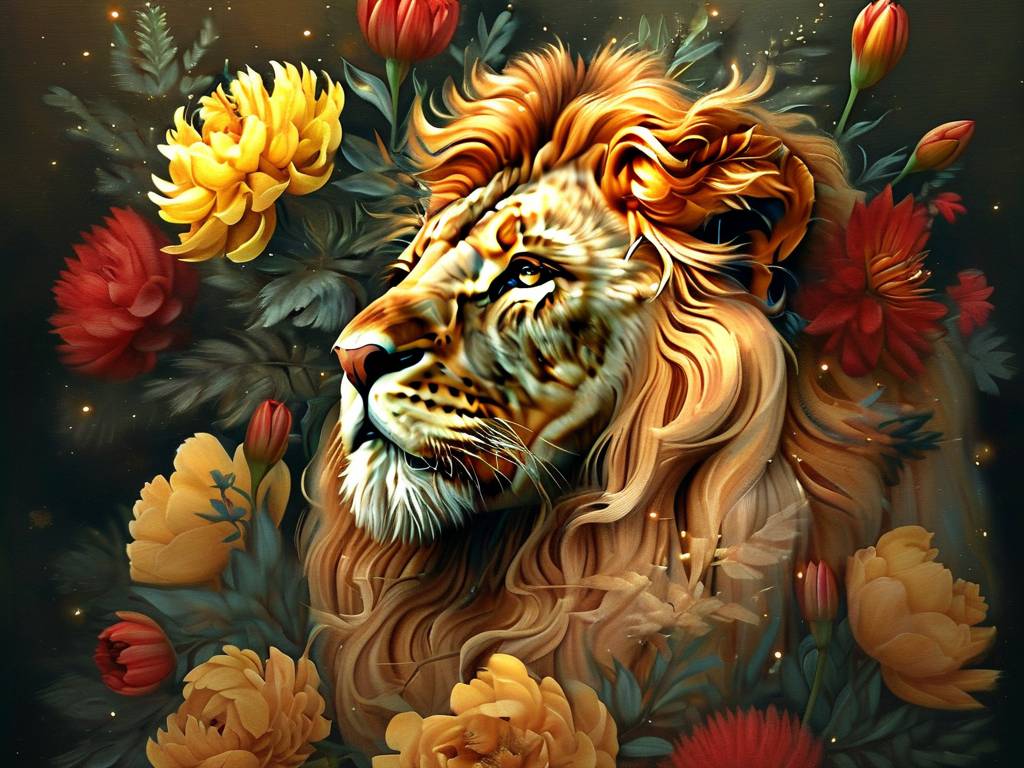 狮子座暖色花束图片
