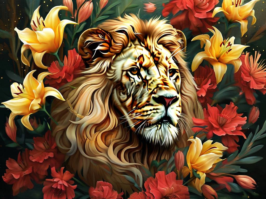 狮子座暖色花束图片