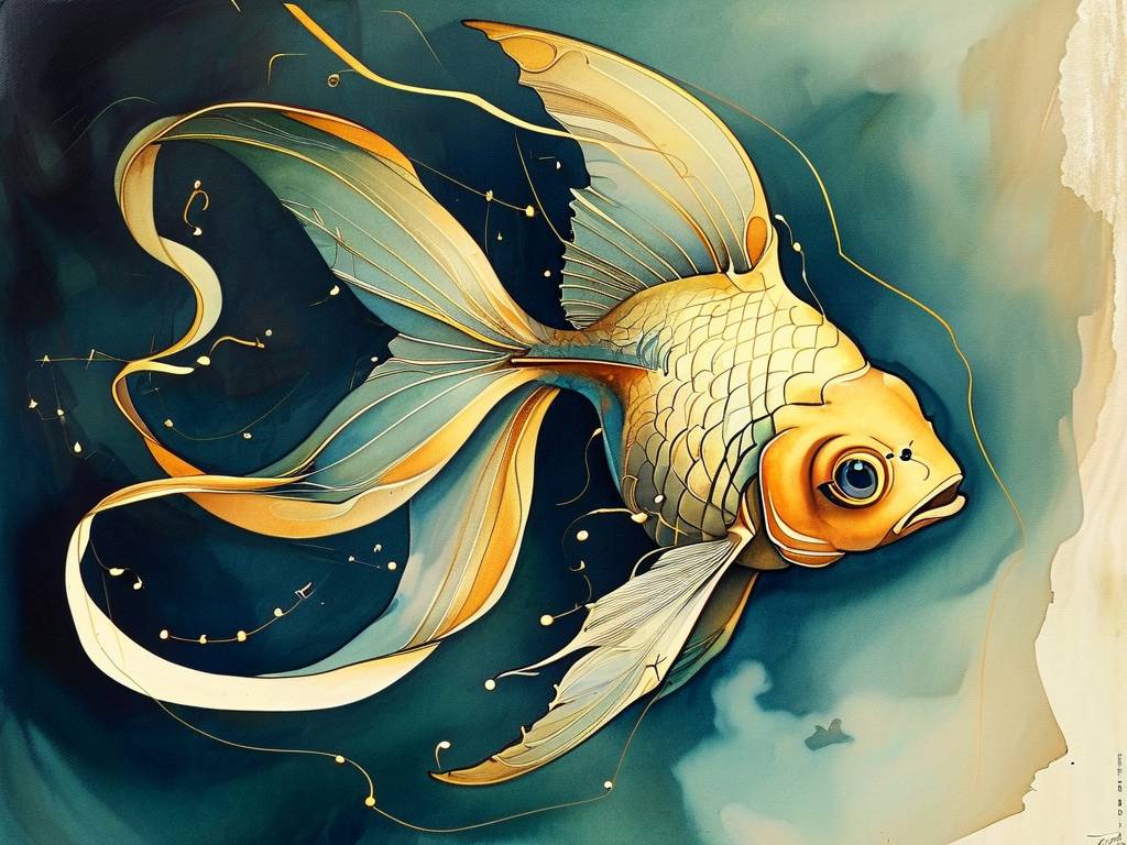 十二星座之双鱼座简笔画的画法(1)